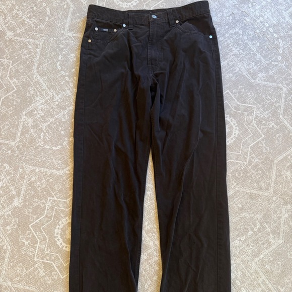 Boss Other - BOSS Hugo Boss Mens Alabala 05782 Brown Cotton Pants Straight Leg Trousers